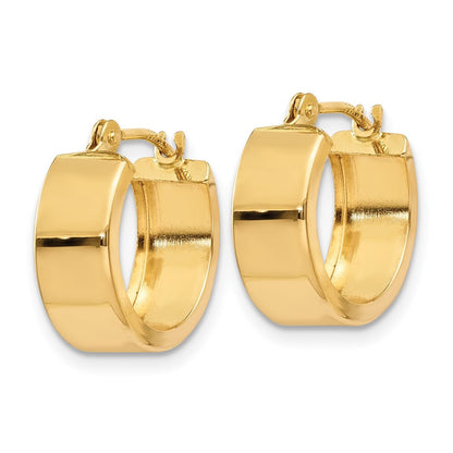14k Yellow Gold Polished Hoop Earrings