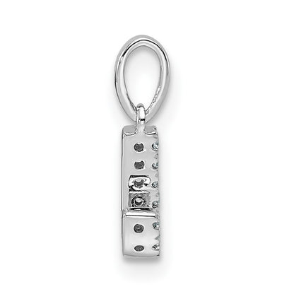 14k White Gold Diamond Letter J Initial with Bail Pendant