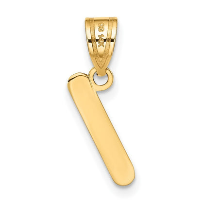 14k Yellow Gold Polished Bubble Letter I Initial Pendant