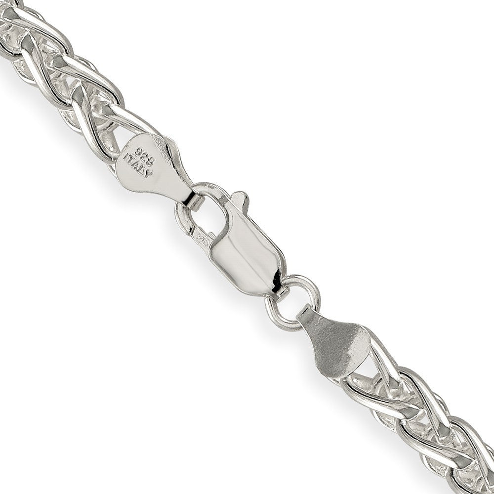Sterling Silver 6mm Round Spiga Chain Necklace 24"