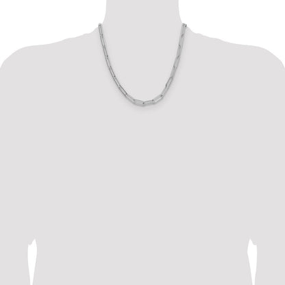 Sterling Silver Rhodium-plated Polished 6.5mm Paperclip Chain Necklace 20"