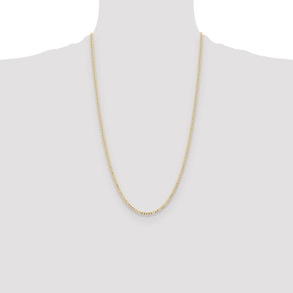14k Yellow Gold 2.85mm Semi-Solid Curb Chain Necklace 26"