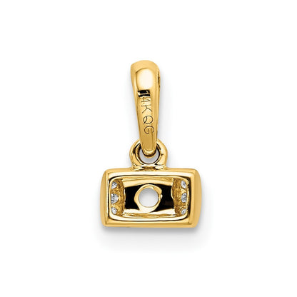 14k Yellow Gold Family Jewelry Diamond Semi-Set Pendant