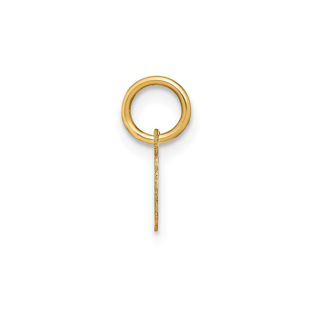 14k Yellow Gold Lower case Letter I Initial Charm Pendant
