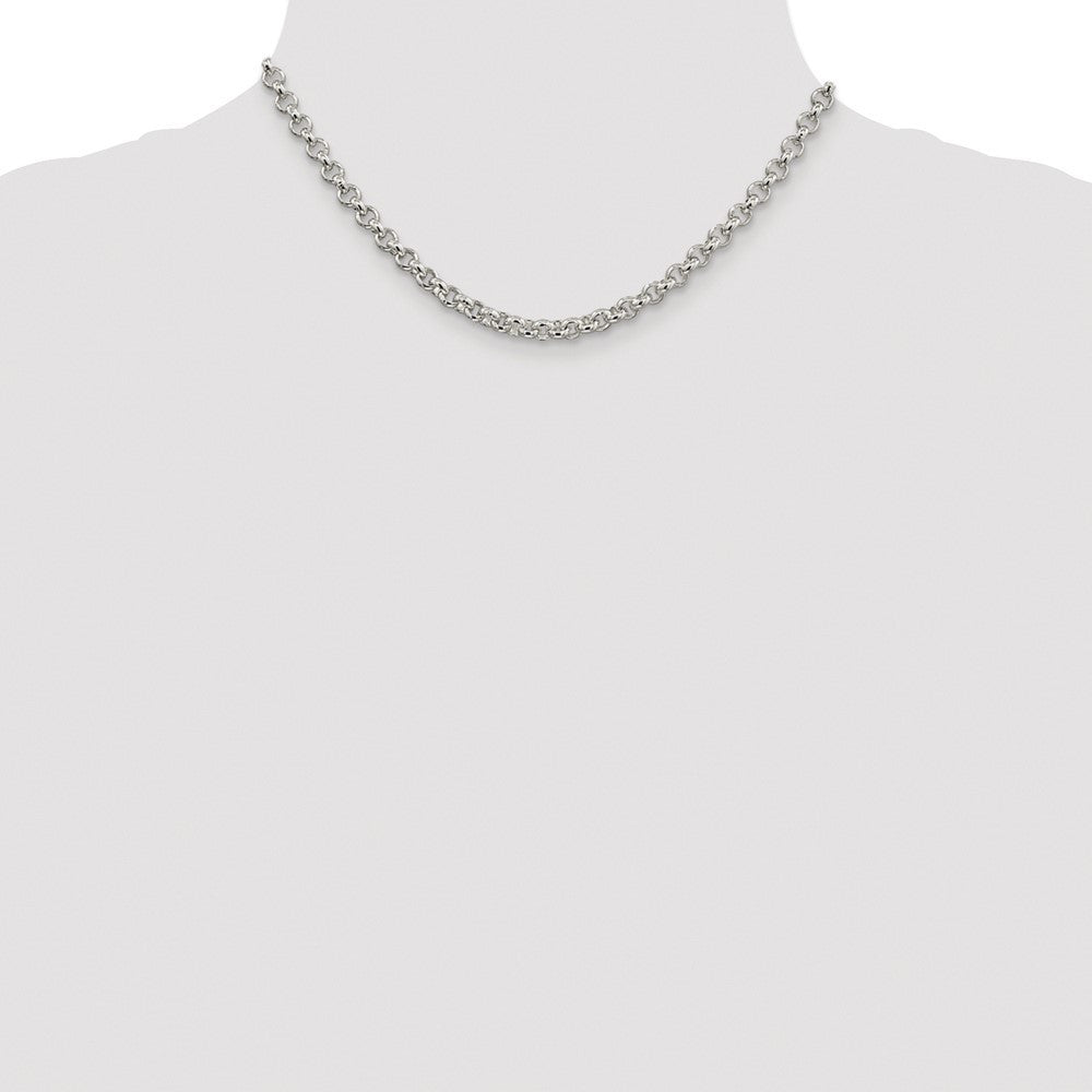 Sterling Silver Rhodium-plated 5mm Rolo Chain Necklace 16"