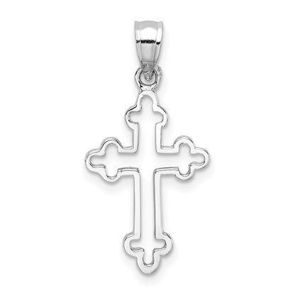 14k White Gold White Polished Cross Pendant