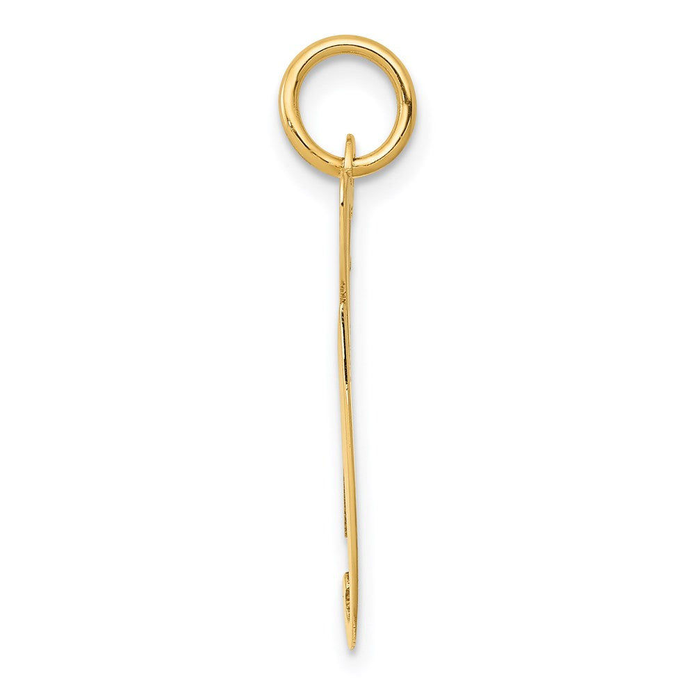 14k Yellow Gold Large Fancy Script Letter G Initial Charm Pendant