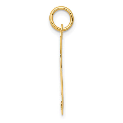 14k Yellow Gold Large Fancy Script Letter G Initial Charm Pendant