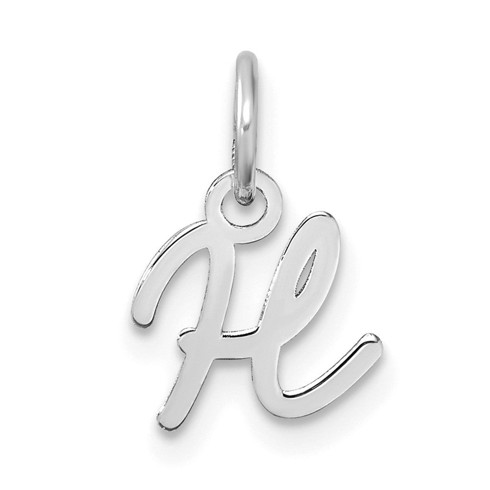 14k White Gold Uppercase Letter H Initial Charm Pendant
