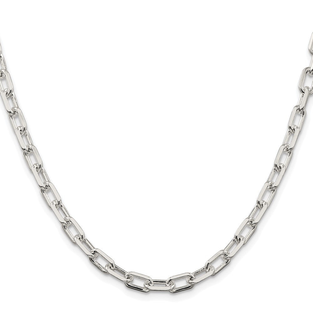 Sterling Silver 5.75mm Diamond-cut Long Link Cable Chain Necklace 24"