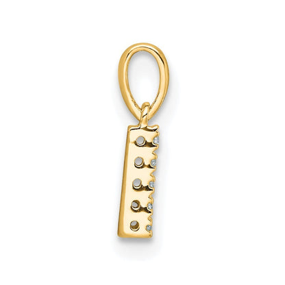 14k Yellow Gold Diamond Letter L Initial with Bail Pendant