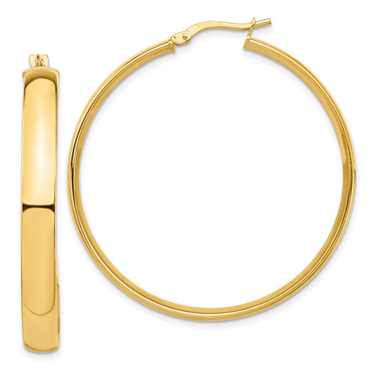 14k Yellow Gold High Polished 5mm Hoop Earrings
