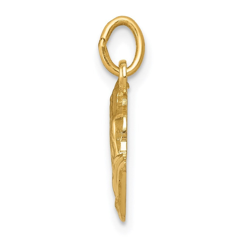 14k Yellow Gold Praying Hands Charm Pendant
