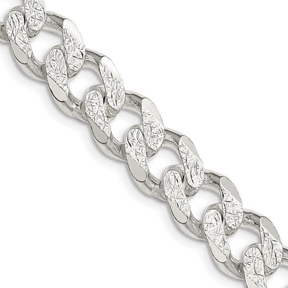 Sterling Silver 11.0mm Pav� Curb Chain Necklace 24"