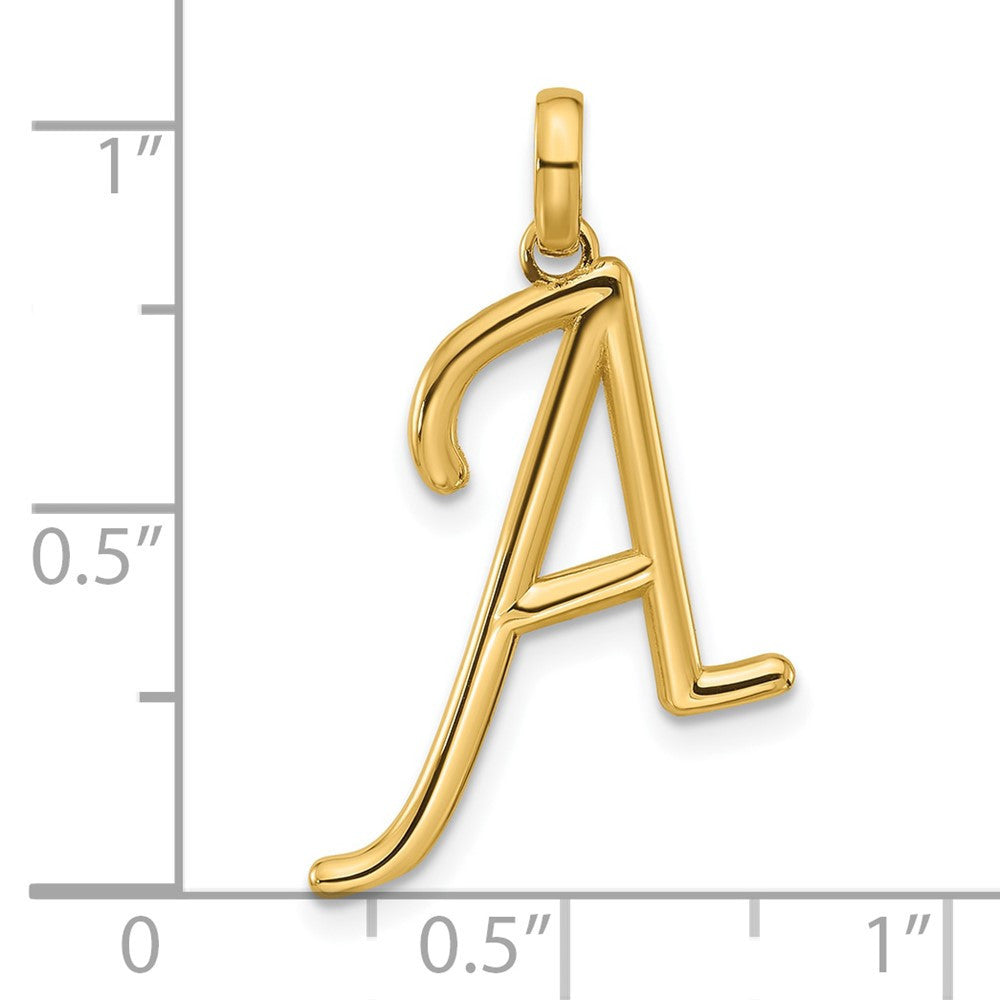 14k Yellow Gold Fancy Letter A Initial Pendant