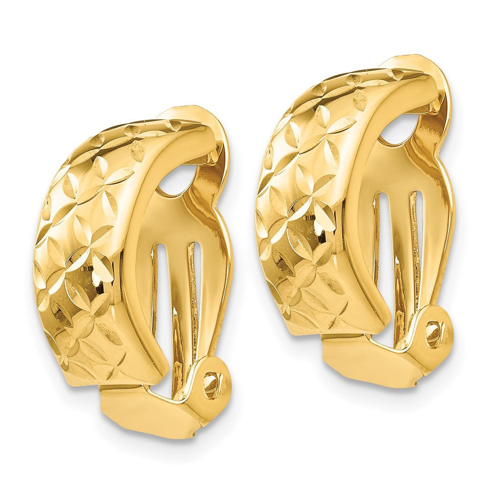 14k Yellow Gold Non-Pierced Hoop Earrings
