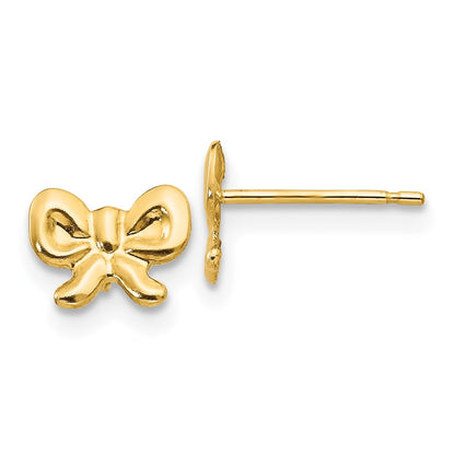 14k Yellow Gold Madi K Bow Stud Earrings