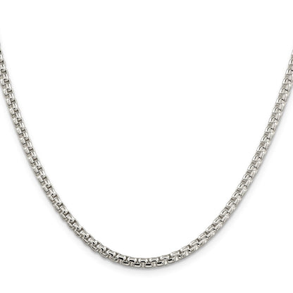 Sterling Silver 3.6mm Round Box Chain Necklace 20"