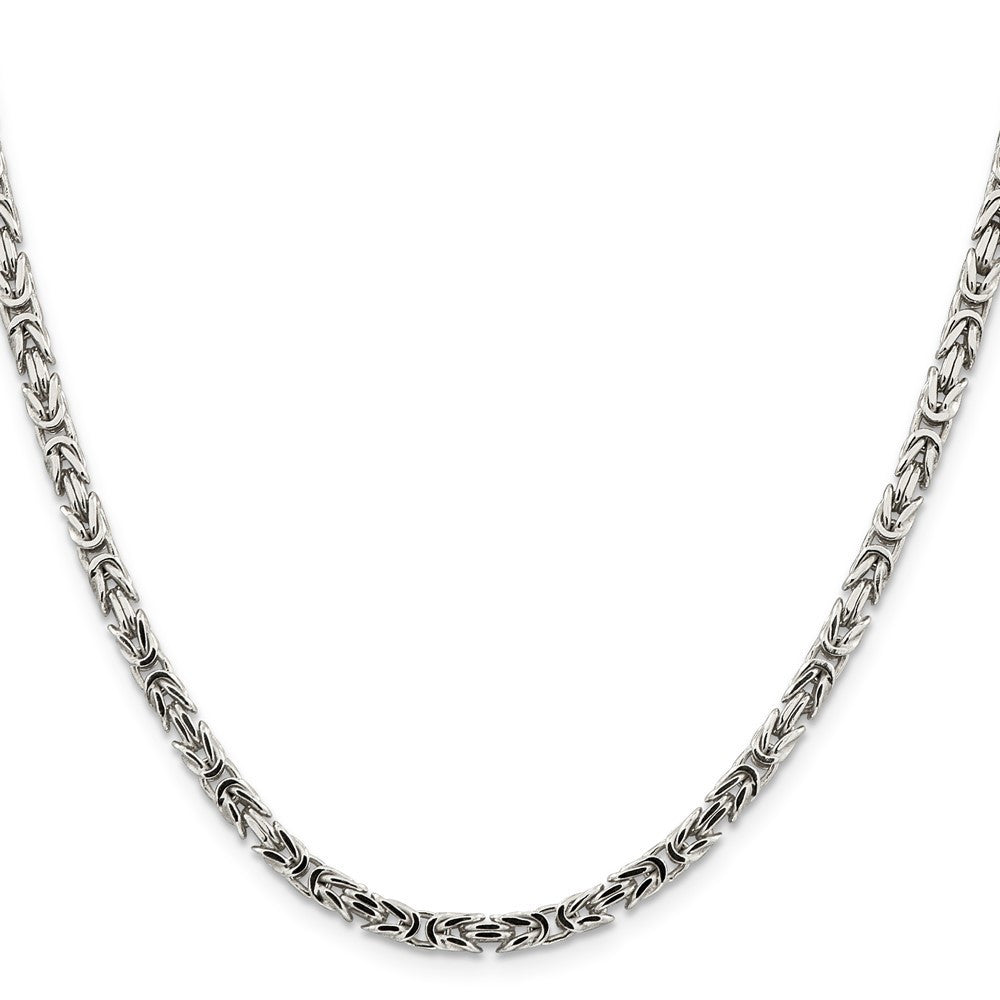 Sterling Silver 3.25mm Byzantine Chain Necklace 20"
