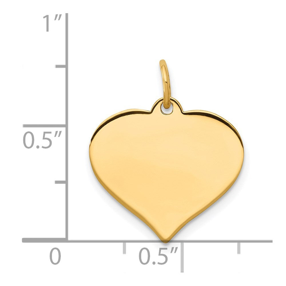 14k Yellow Gold Heart Disc Charm Pendant