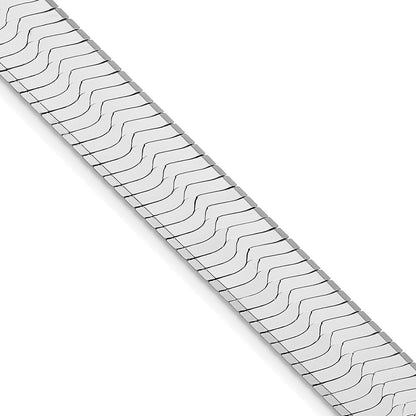 Sterling Silver Rhodium-plated 10.5mm Magic Herringbone Chain Necklace 20"
