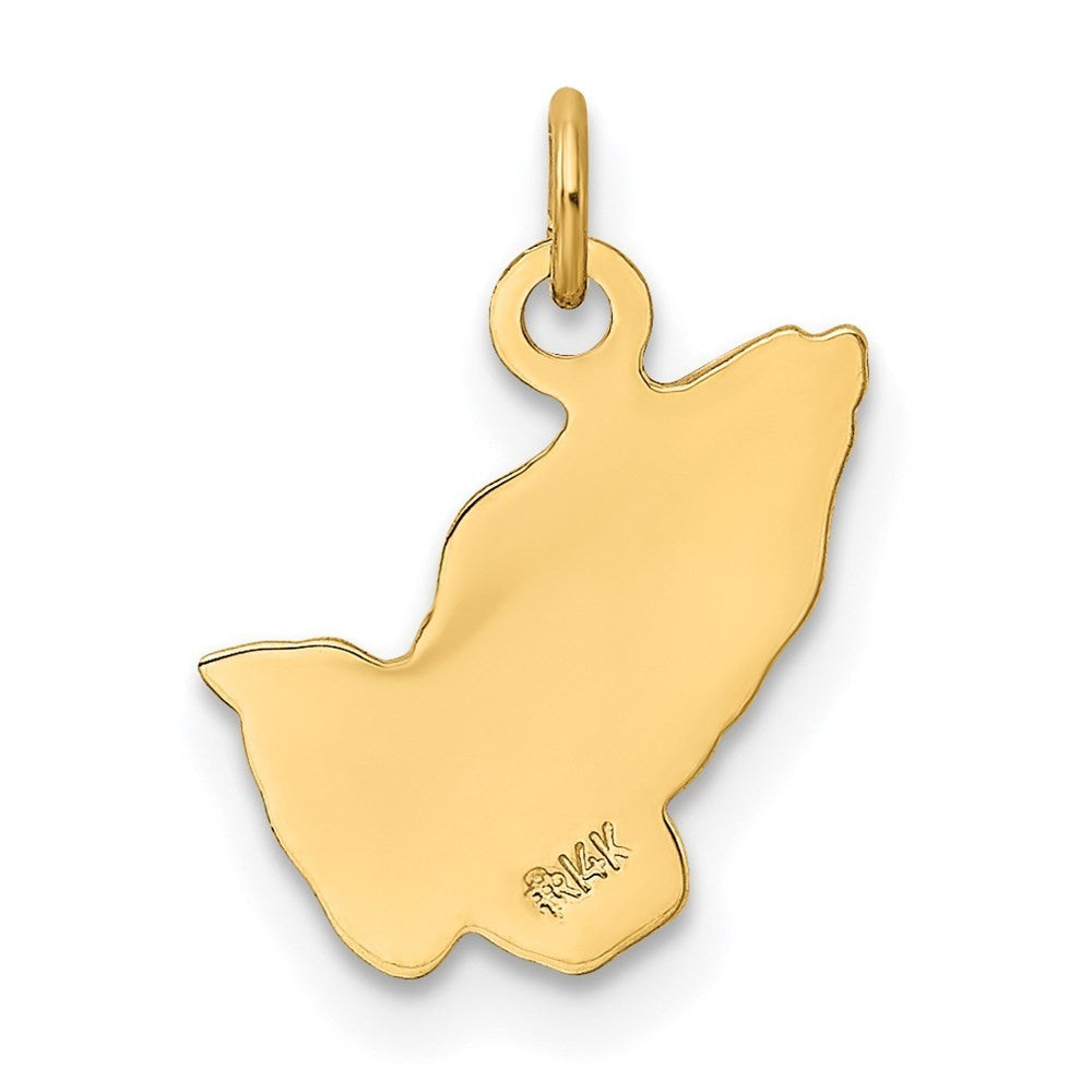 14k Yellow Gold Praying Hands Charm Pendant