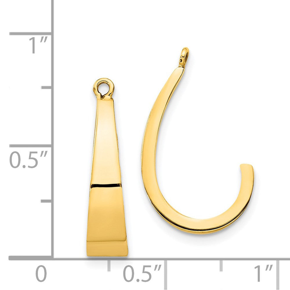 14k Yellow Gold Polished J-Hoop Earring Jackets