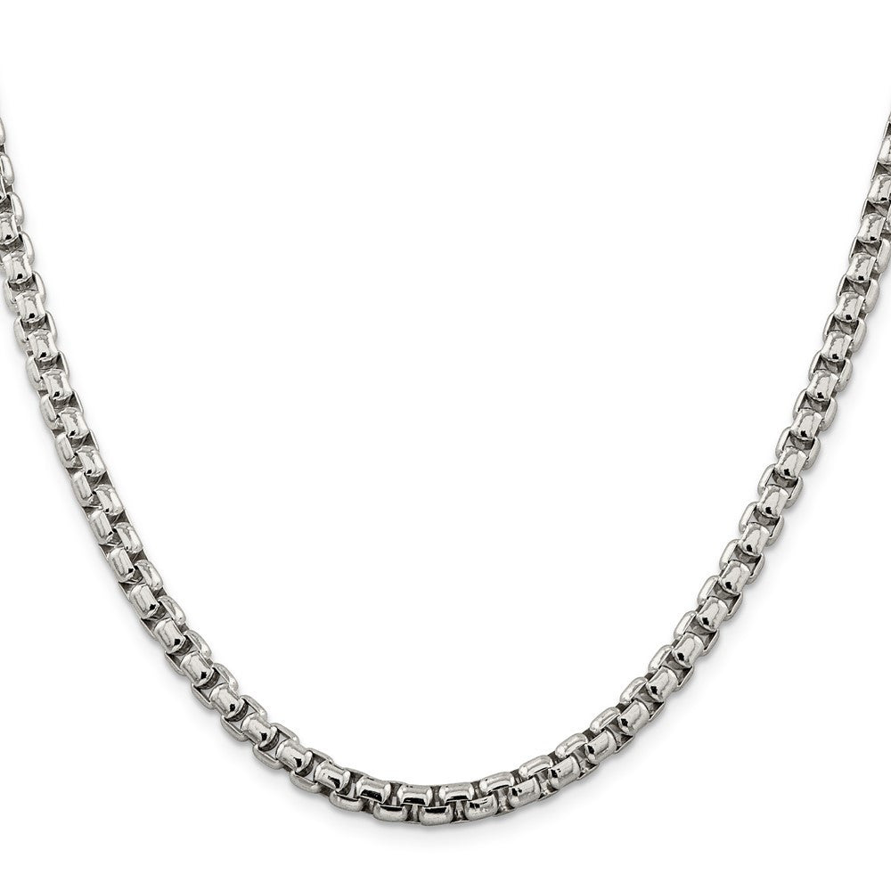 Sterling Silver 5.2mm Round Box Chain Necklace 30"