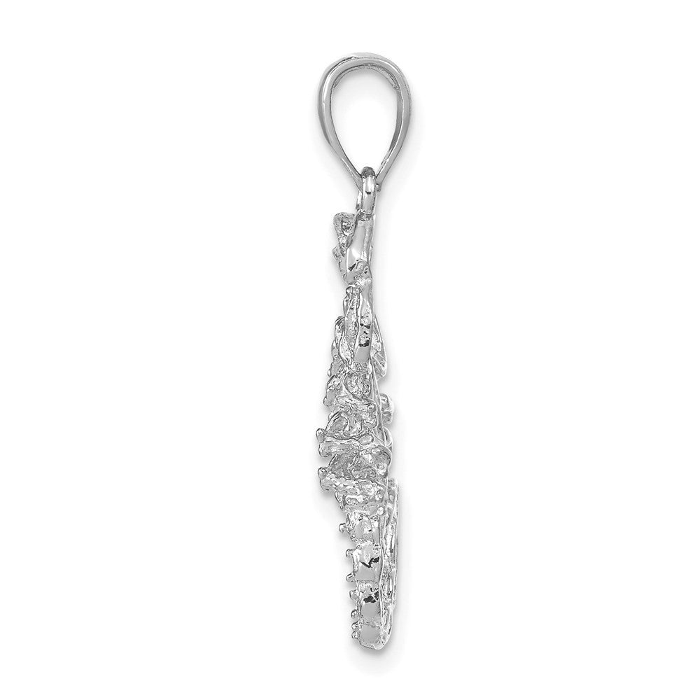 14k White Gold Solid Polished Open-Backed Scorpion Pendant