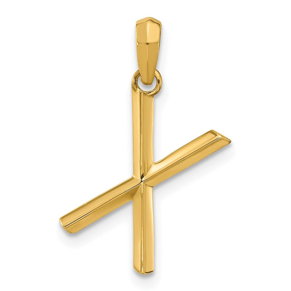 14k Yellow Gold Fancy Letter X Initial Pendant