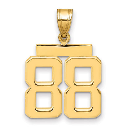 14k Yellow Gold Medium Polished Number 88 Charm Pendant