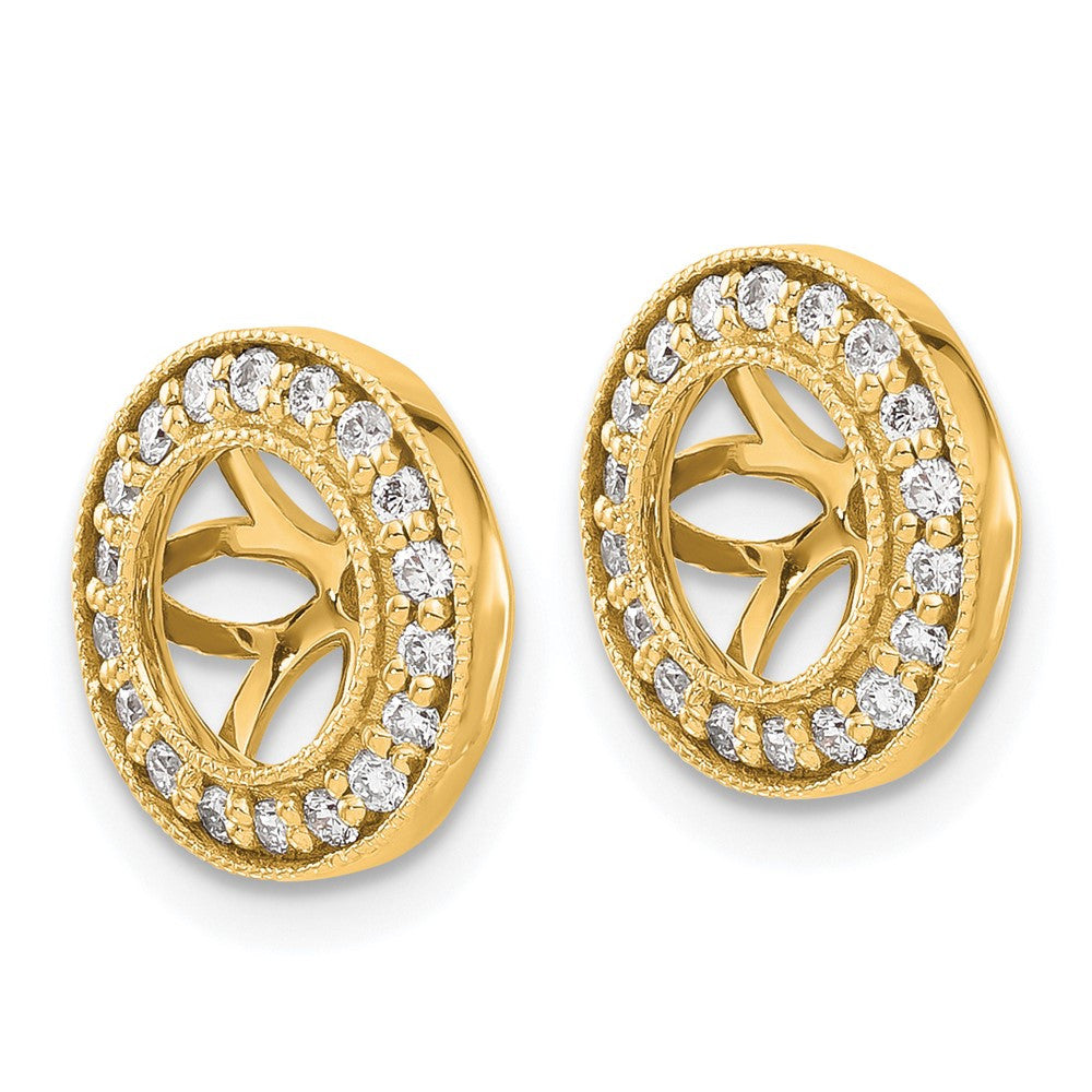 14k Yellow Gold 1/3ct Diamond Earring Jackets
