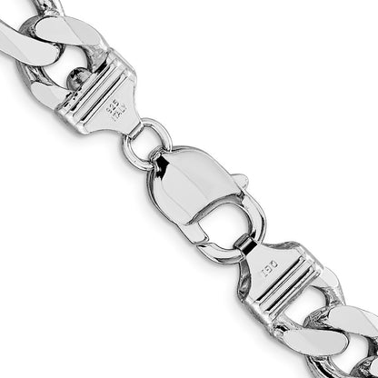 Sterling Silver Rhodium-plated 10.75mm Figaro Chain Necklace 20"