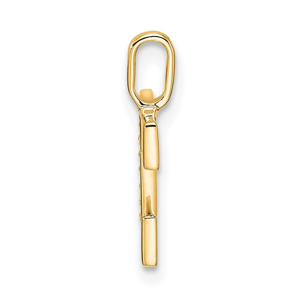 14k Yellow Gold Diamond Letter E Initial Pendant