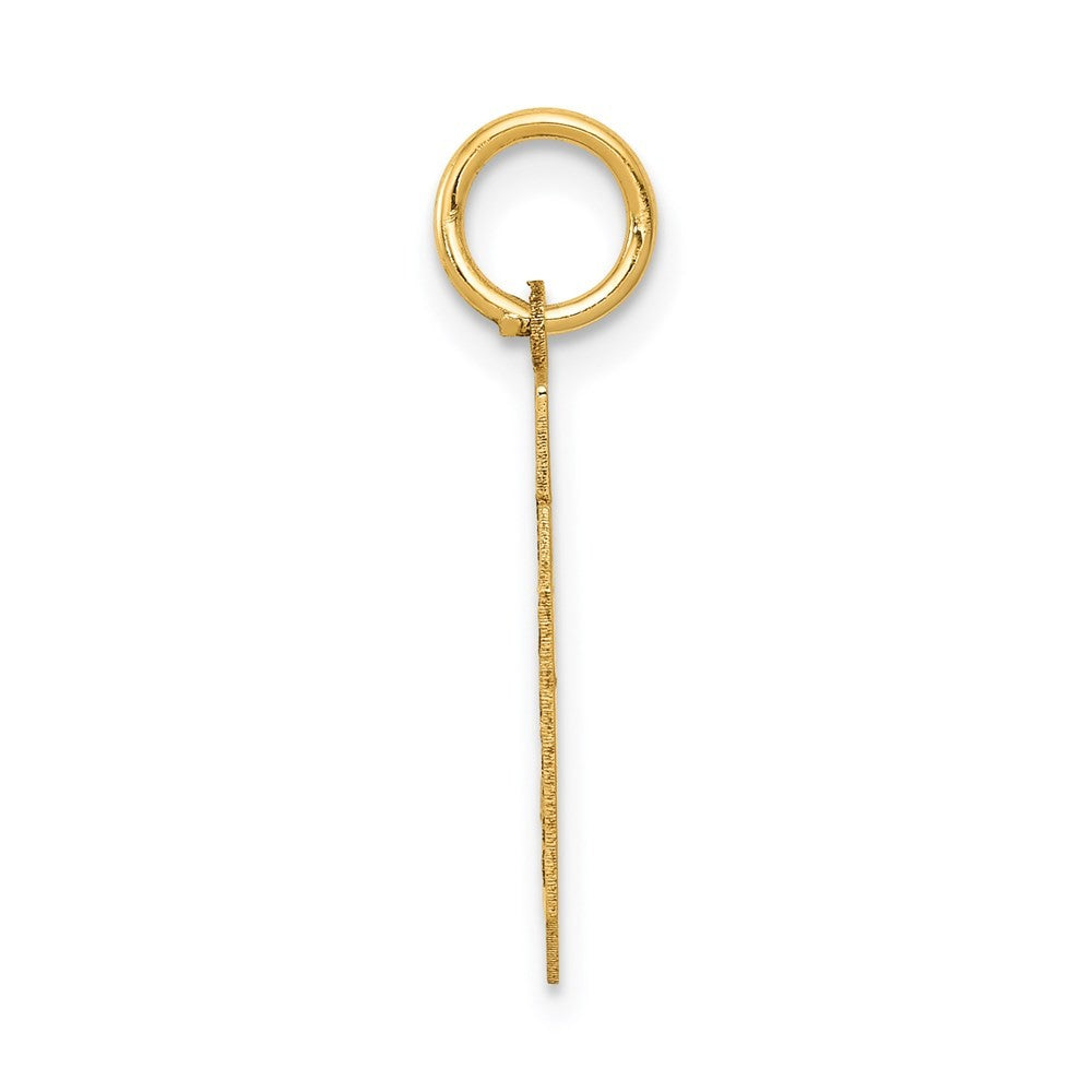 14k Yellow Gold Small Satin Number 30 Charm Pendant