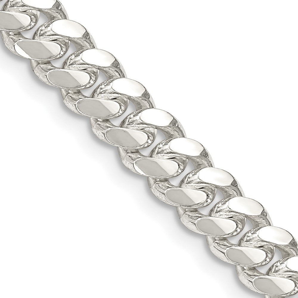 Sterling Silver 6.4mm Polished Domed Curb Chain Necklace 26"