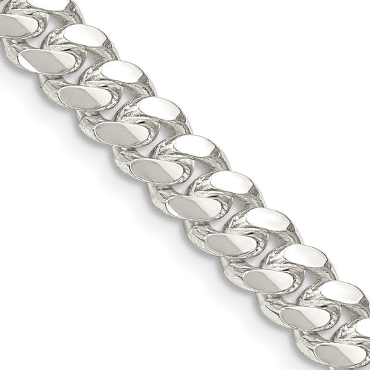 Sterling Silver 6.4mm Polished Domed Curb Chain Necklace 26"