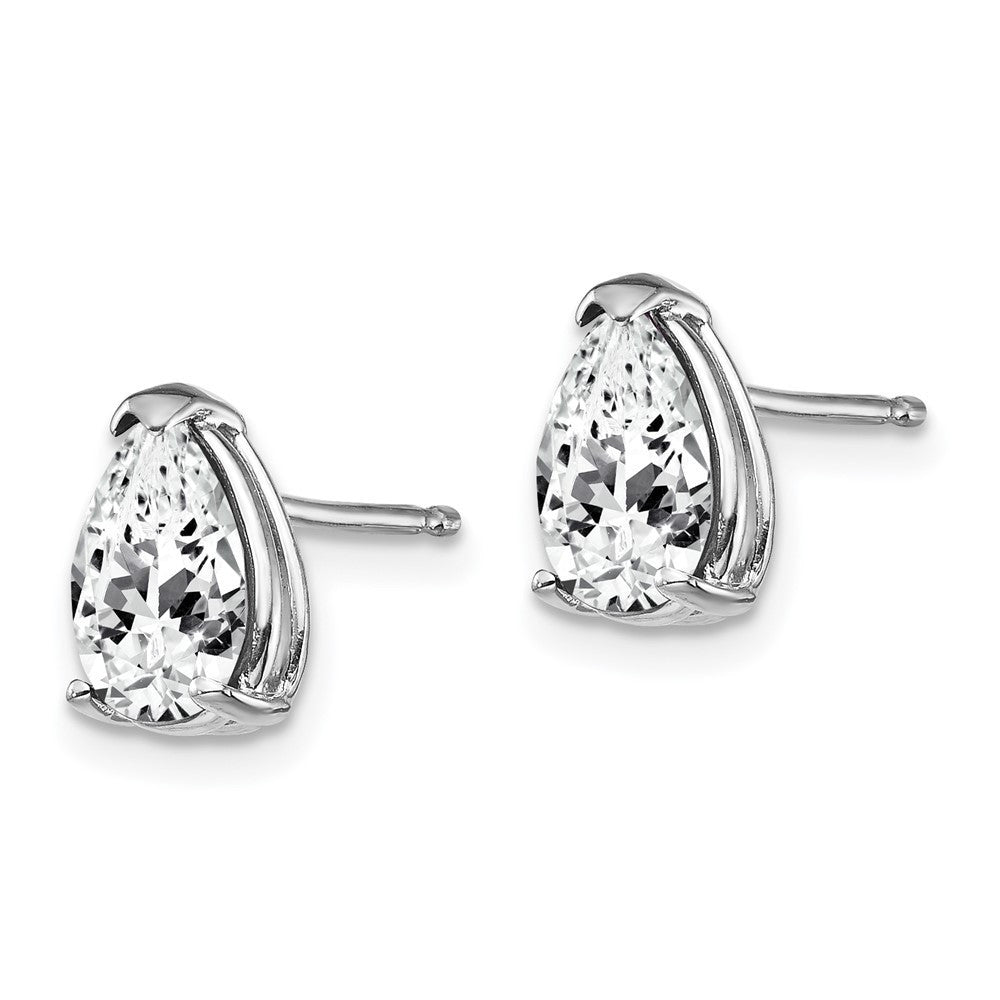 14k White Gold 8x5mm Pear Cubic Zirconia Stud Earrings