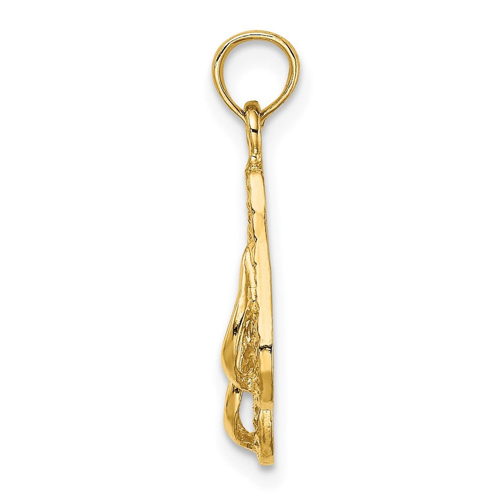 14k Yellow Gold ANTIGUA, W.I. Double Flip-Flop Charm Pendant