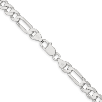 Sterling Silver 7.5mm Figaro Chain Necklace 24"