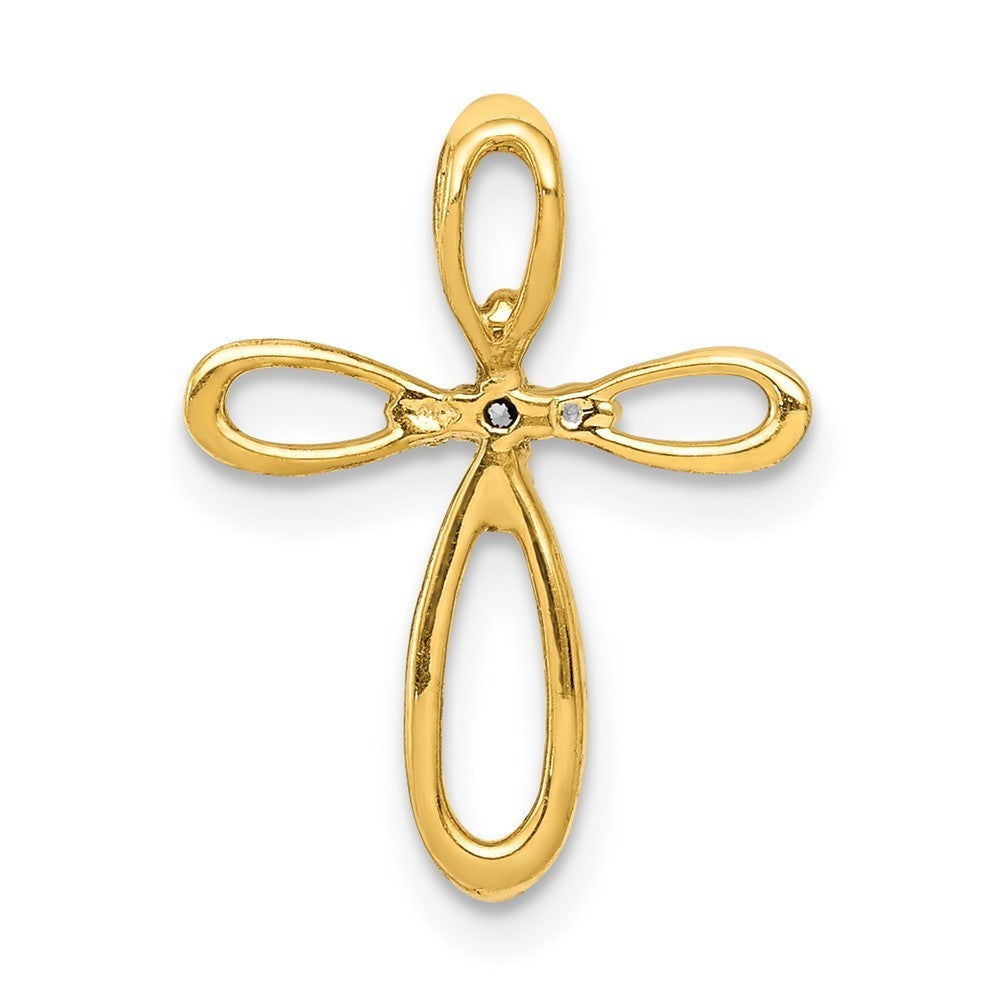 14k Yellow Gold Diamond Cross Slide Pendant