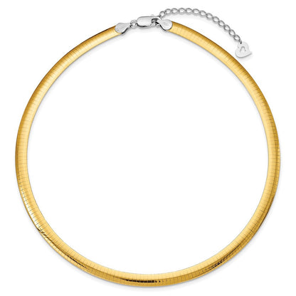 Sterling Silver Gold-plated Reversible Cubetto Chain Necklace 18" w/2in ext