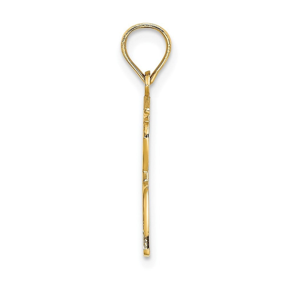 14k Yellow Gold Polished Male Graduation Profile Charm Pendant