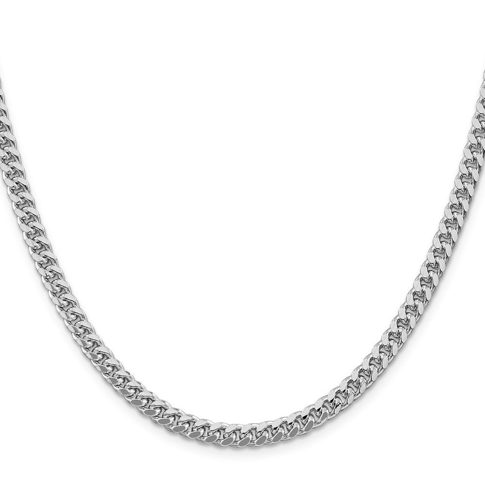 Sterling Silver 5mm Domed w/ Side Diamond-Cut Curb Chain Necklace 22"