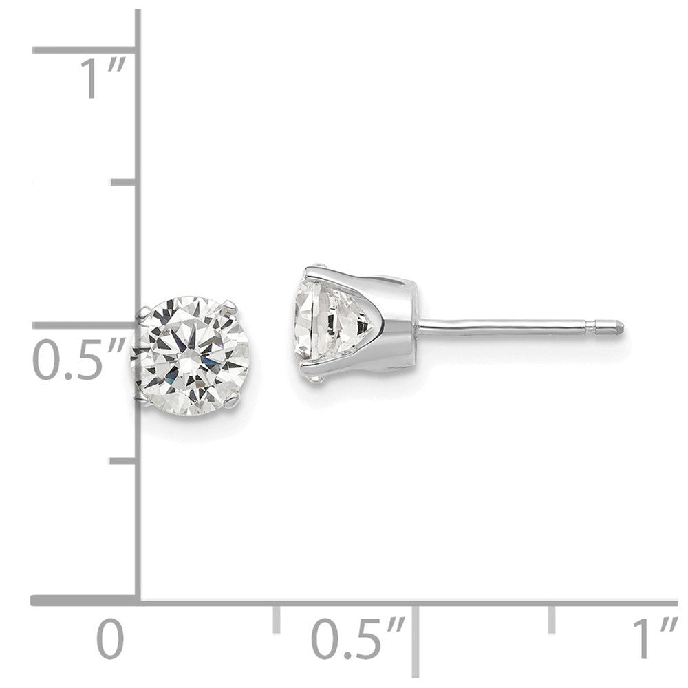 14k White Gold 5.5mm Cubic Zirconia stud earrings