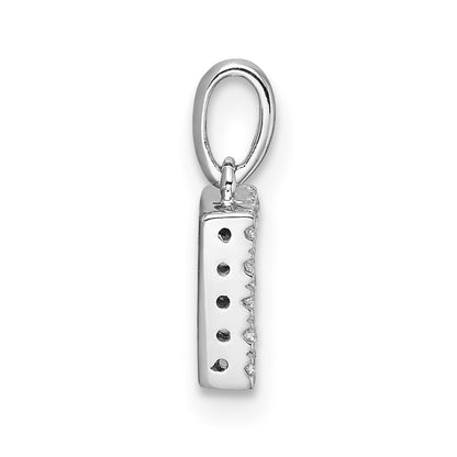 14k White Gold Diamond Letter F Initial with Bail Pendant