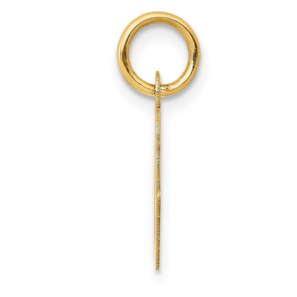 14k Yellow Gold Small Script Letter O Initial Charm Pendant