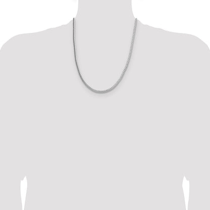Sterling Silver 3.4mm Diamond-cut Round Franco Chain Necklace 22"
