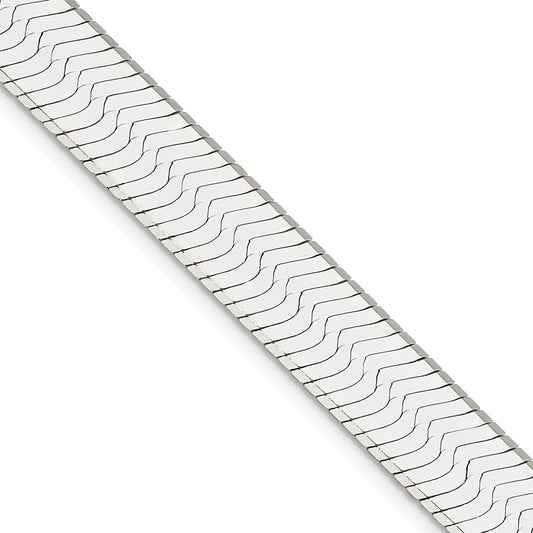 Sterling Silver 10.5mm Magic Herringbone Chain Necklace 22"
