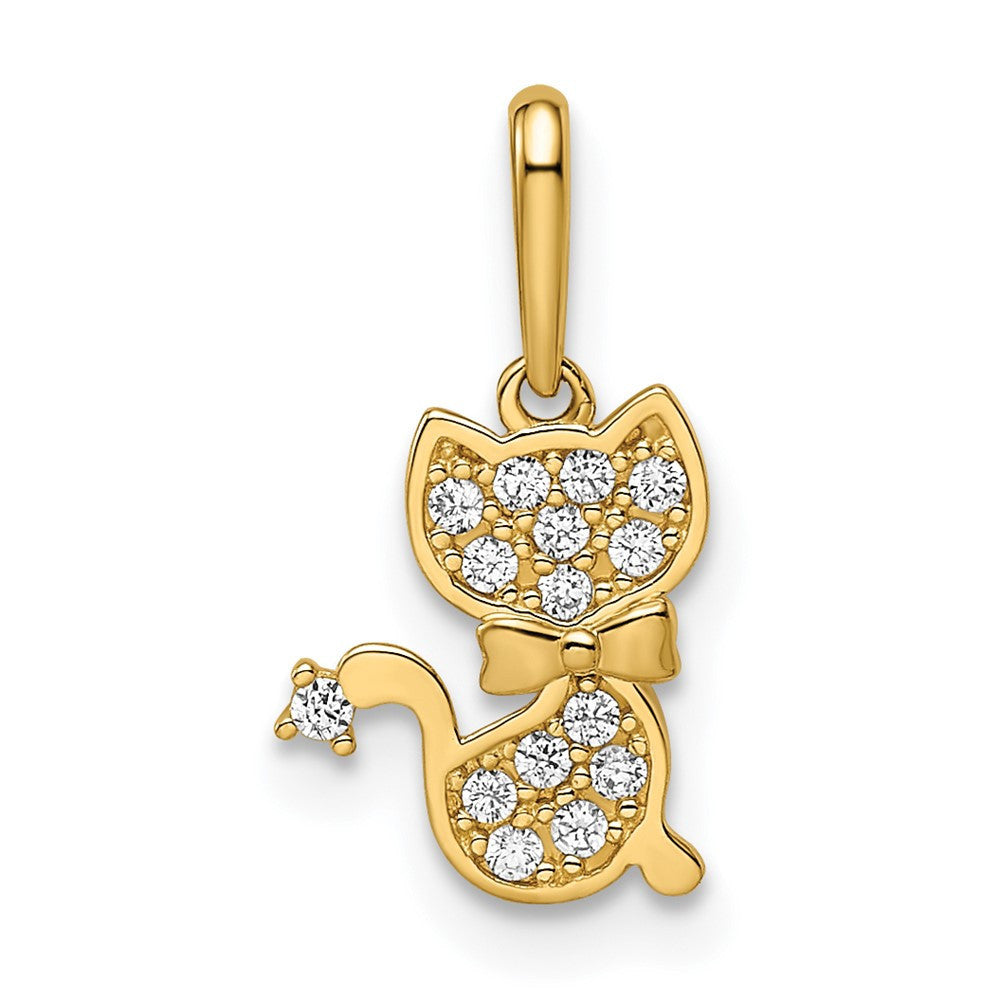 14k Yellow Gold Madi K CZ Cat Pendant